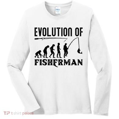 Evolution Of The Fishman Funny Fisherman Women's Long Sleeve Shirt