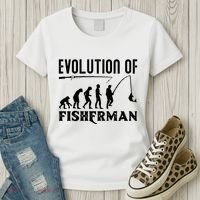 Evolution Of The Fishman Funny Fisherman Women's T-Shirt thumb 3