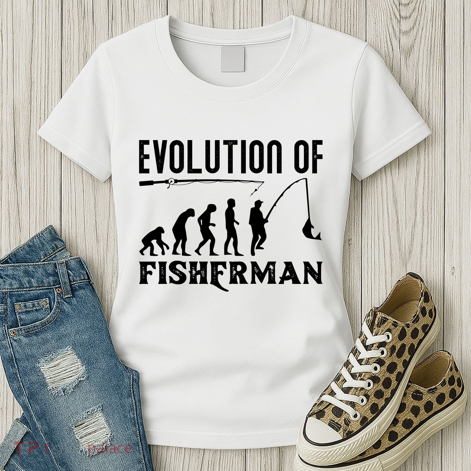 Evolution Of The Fishman Funny Fisherman Women's T-Shirt