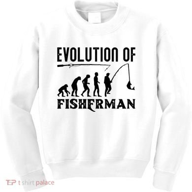 Evolution Of The Fishman Funny Fisherman Kids Sweatshirt