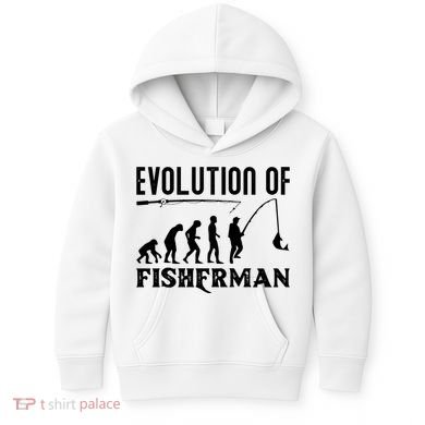 Evolution Of The Fishman Funny Fisherman Kids Hoodie