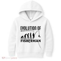 Evolution Of The Fishman Funny Fisherman Kids Hoodie thumb 0