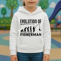 Evolution Of The Fishman Funny Fisherman Kids Hoodie thumb 3