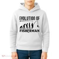 Evolution Of The Fishman Funny Fisherman Kids Hoodie thumb 4
