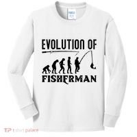 Evolution Of The Fishman Funny Fisherman Kids Long Sleeve Shirt thumb 0