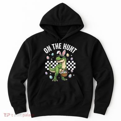 Easter On The Hunt Bunny Ears T-Rex Dinosaur  Hoodie