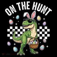 Easter On The Hunt Bunny Ears T-Rex Dinosaur  Apron thumb 3