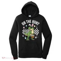 Easter On The Hunt Bunny Ears T-Rex Dinosaur  Women's Hoodie thumb 0