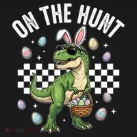 Easter On The Hunt Bunny Ears T-Rex Dinosaur  Women's Hoodie thumb 2