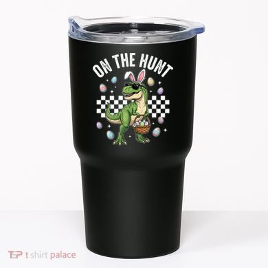 Easter On The Hunt Bunny Ears T-Rex Dinosaur  Tumbler