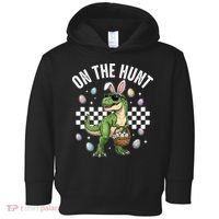 Easter On The Hunt Bunny Ears T-Rex Dinosaur  Toddler Hoodie thumb 0