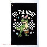 Easter On The Hunt Bunny Ears T-Rex Dinosaur  Golf Towel thumb 0