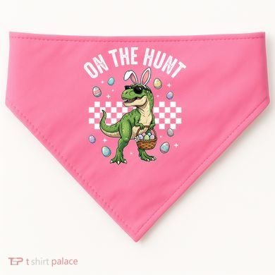 Easter On The Hunt Bunny Ears T-Rex Dinosaur  USA-Made Doggie Bandana