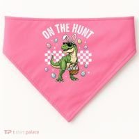 Easter On The Hunt Bunny Ears T-Rex Dinosaur  USA-Made Doggie Bandana thumb 0