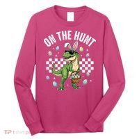 Easter On The Hunt Bunny Ears T-Rex Dinosaur  Long Sleeve Shirt thumb 0