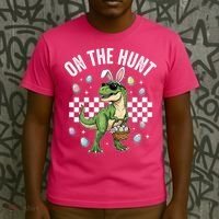 Easter On The Hunt Bunny Ears T-Rex Dinosaur  T-Shirt thumb 3