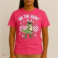 Easter On The Hunt Bunny Ears T-Rex Dinosaur  T-Shirt thumb 4