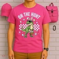 Easter On The Hunt Bunny Ears T-Rex Dinosaur  T-Shirt thumb 6