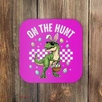 Easter On The Hunt Bunny Ears T-Rex Dinosaur  Coaster thumb 0