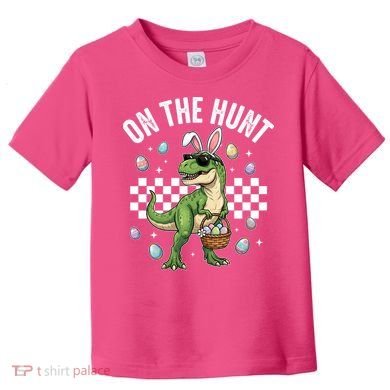 Easter On The Hunt Bunny Ears T-Rex Dinosaur  Toddler T-Shirt