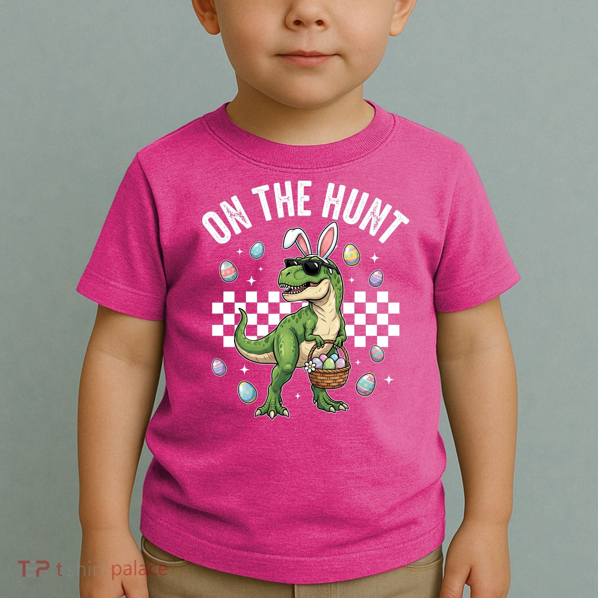 Easter On The Hunt Bunny Ears T-Rex Dinosaur  Toddler T-Shirt