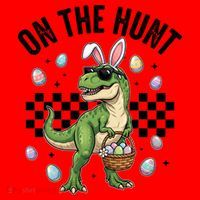 Easter On The Hunt Bunny Ears T-Rex Dinosaur  Santa Hat thumb 1
