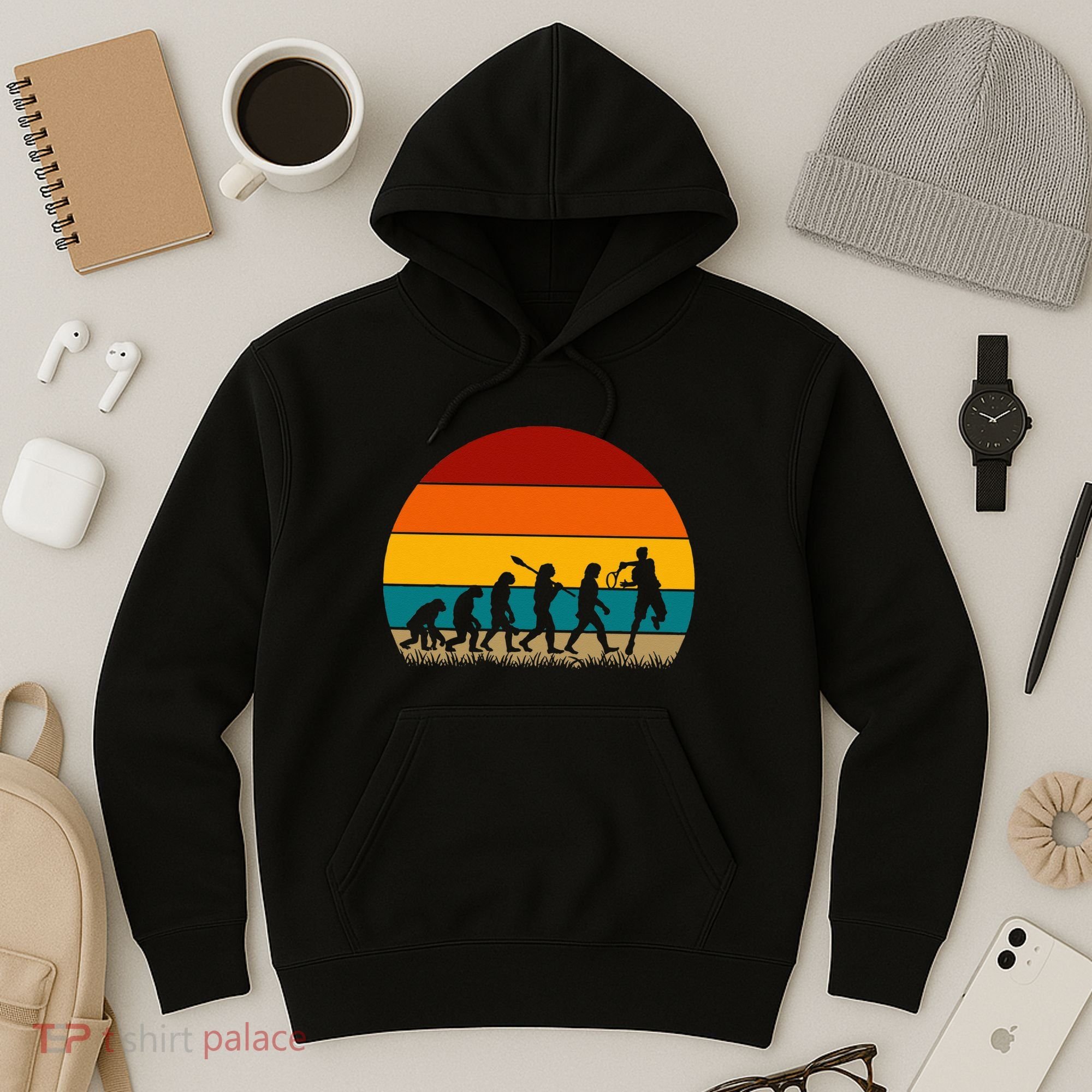 Evolution Of Tennis Retro Evolution Tennis Hoodie