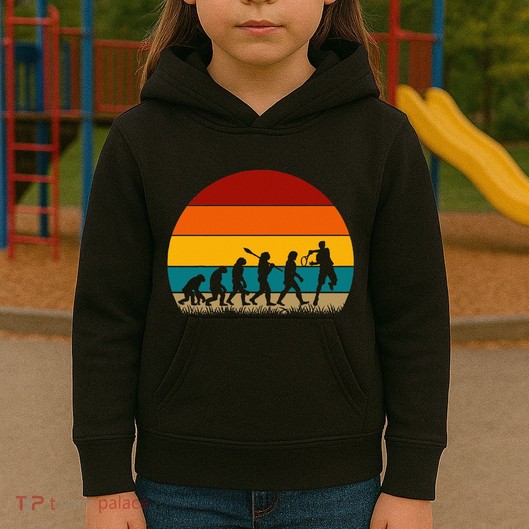 Evolution Of Tennis Retro Evolution Tennis Kids Hoodie
