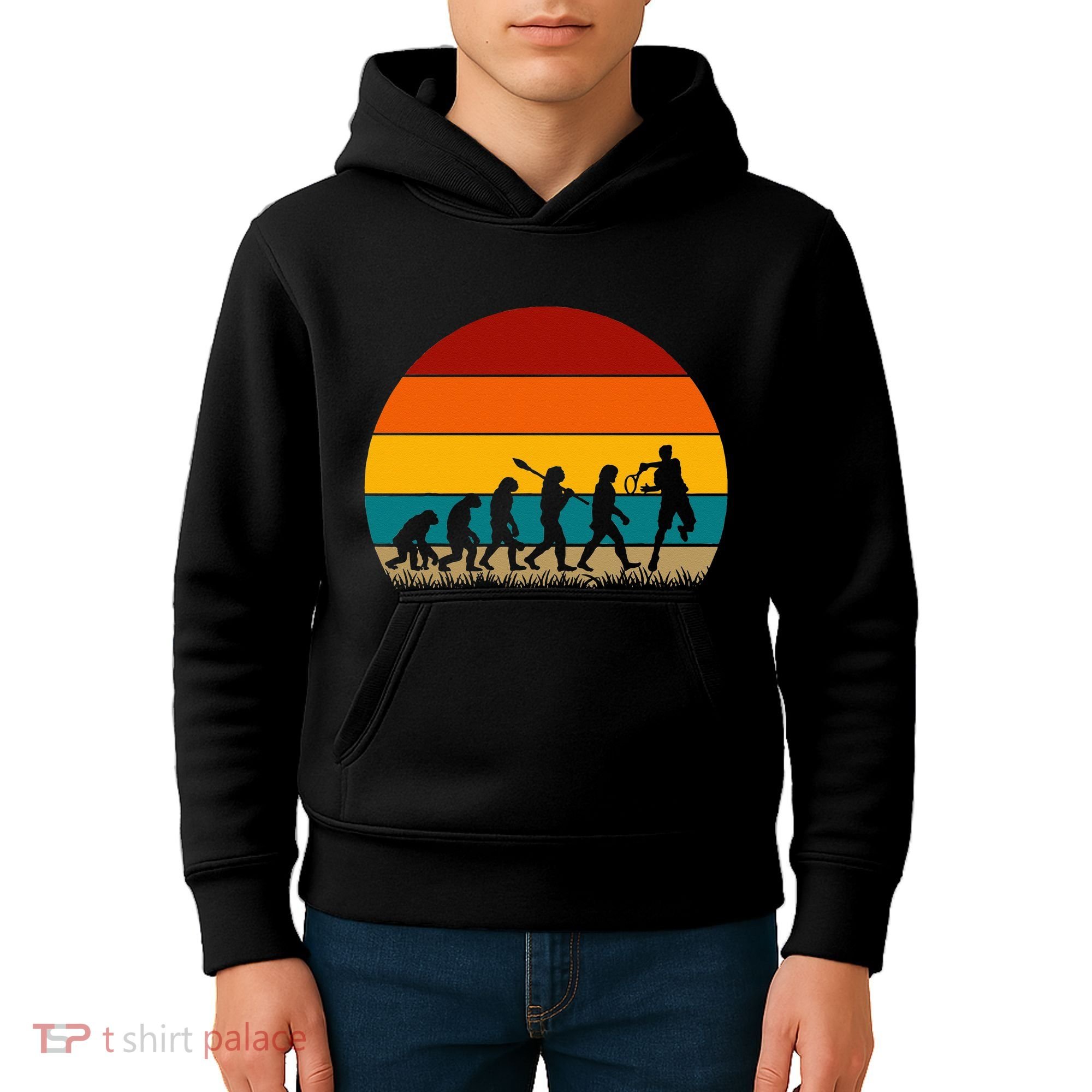 Evolution Of Tennis Retro Evolution Tennis Kids Hoodie