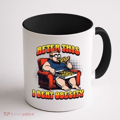 Eat Pizza And Beat Obesity Coffee Mug back