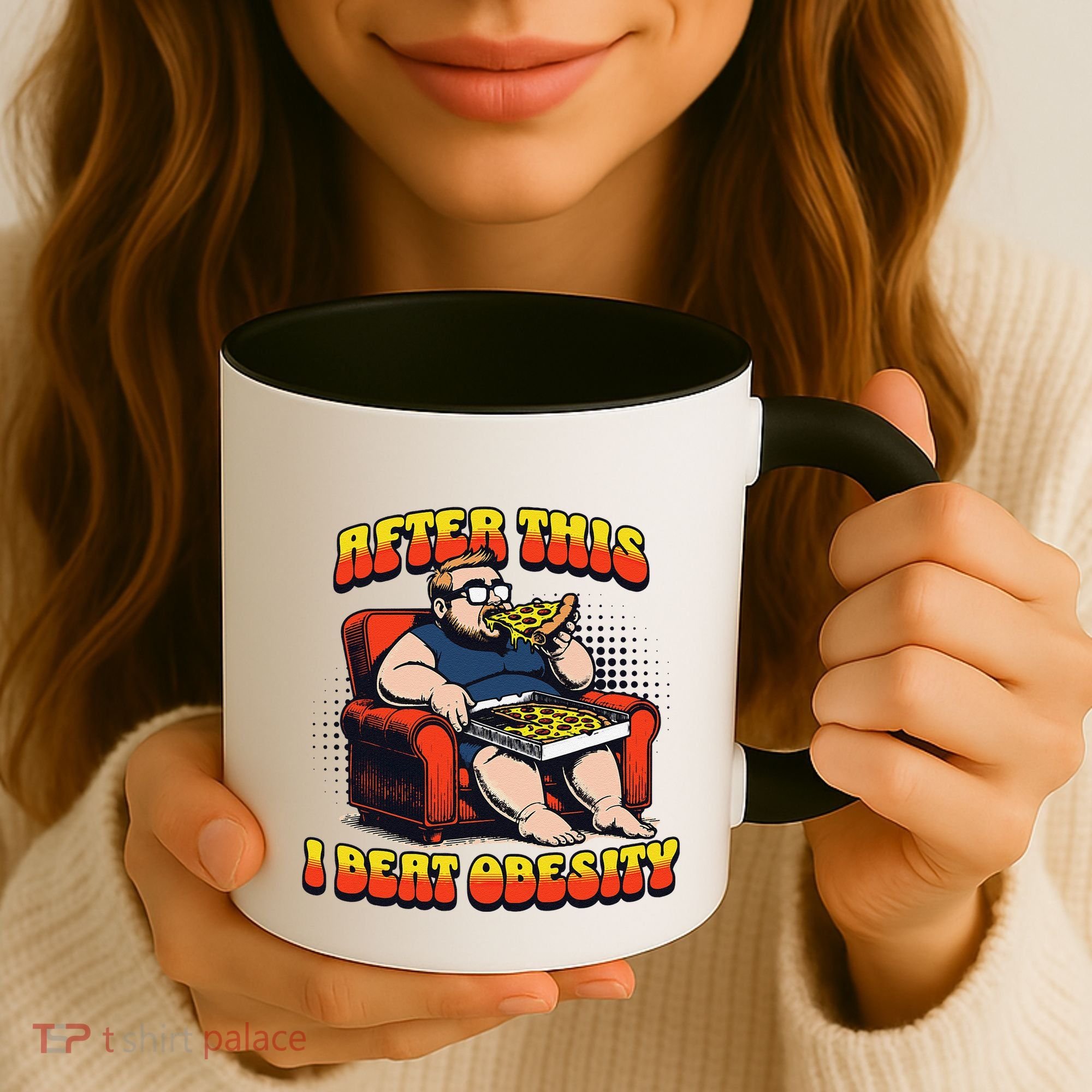 Eat Pizza And Beat Obesity Coffee Mug