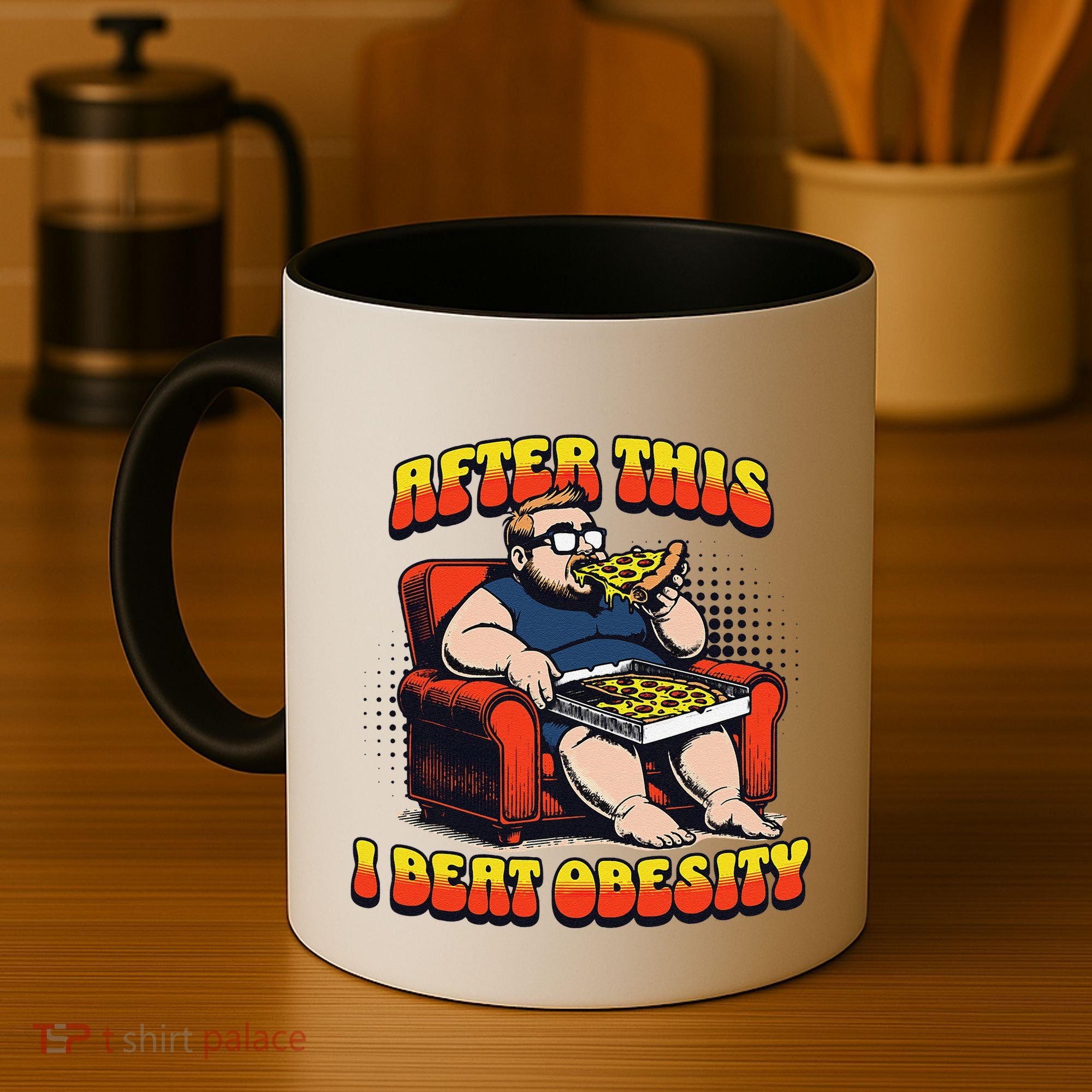 Eat Pizza And Beat Obesity Coffee Mug