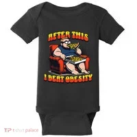 Eat Pizza And Beat Obesity Baby Bodysuit thumb 0