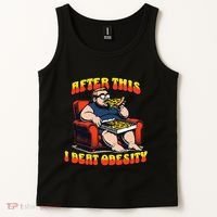 Eat Pizza And Beat Obesity Tank Top thumb 2