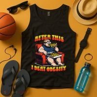 Eat Pizza And Beat Obesity Tank Top thumb 4