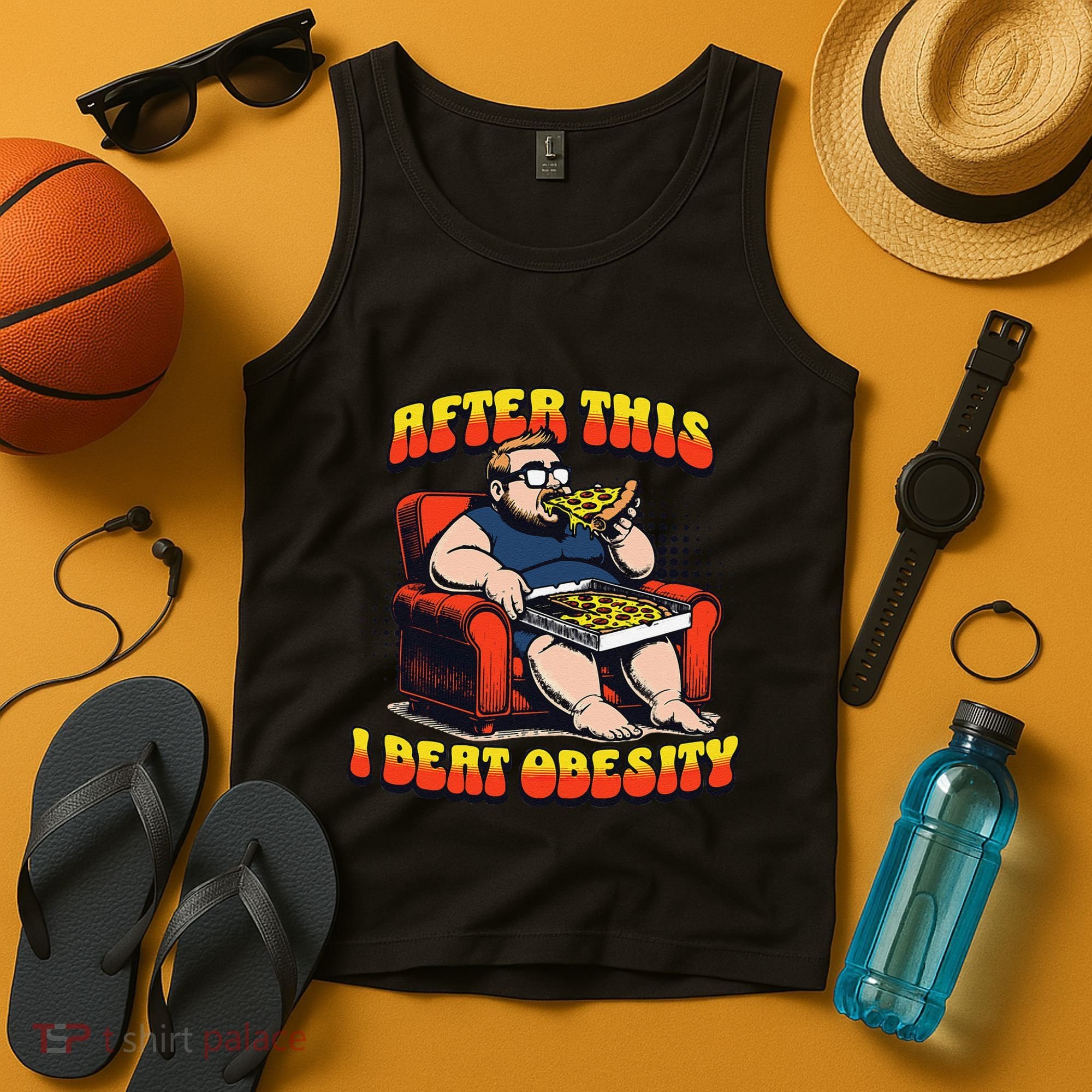 Eat Pizza And Beat Obesity Tank Top