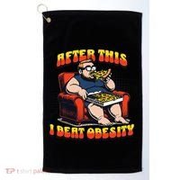 Eat Pizza And Beat Obesity Golf Towel thumb 0