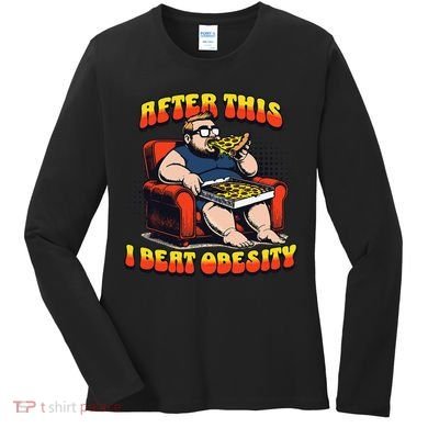 Eat Pizza And Beat Obesity Women's Long Sleeve Shirt