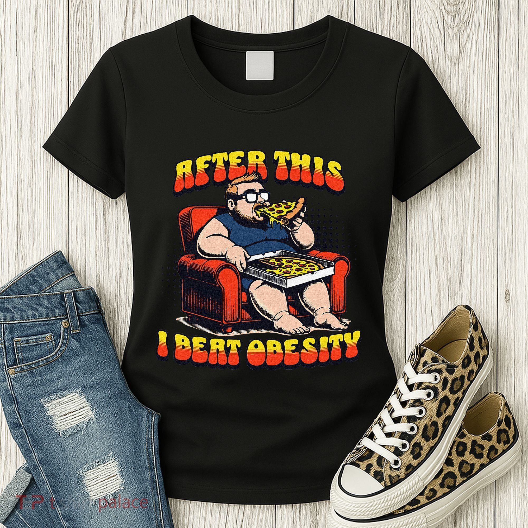 Eat Pizza And Beat Obesity Women's T-Shirt