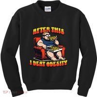 Eat Pizza And Beat Obesity Kids Sweatshirt thumb 0
