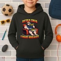 Eat Pizza And Beat Obesity Kids Hoodie thumb 2