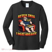 Eat Pizza And Beat Obesity Kids Long Sleeve Shirt thumb 0