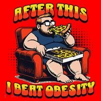 Eat Pizza And Beat Obesity Santa Hat thumb 1