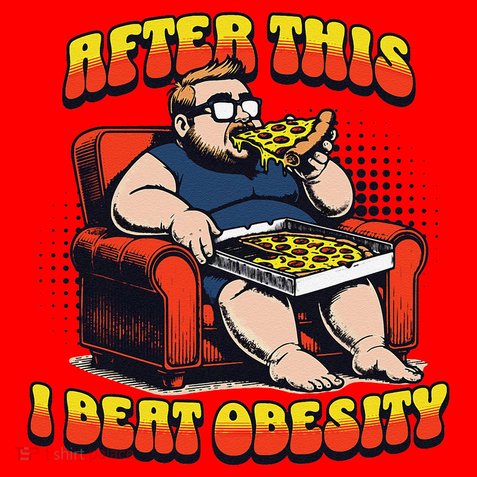 Eat Pizza And Beat Obesity Santa Hat
