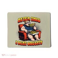 Eat Pizza And Beat Obesity Mousepad thumb 0