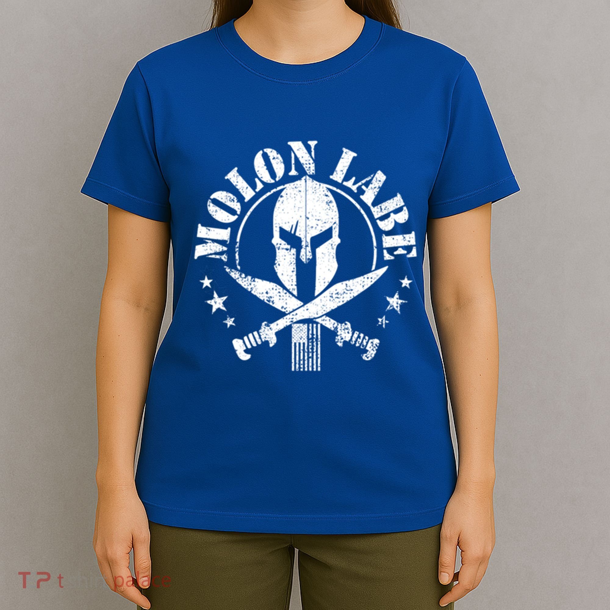 Epic Patriotic American Flag Molon Labe Spartan Military Funny Gift T-Shirt