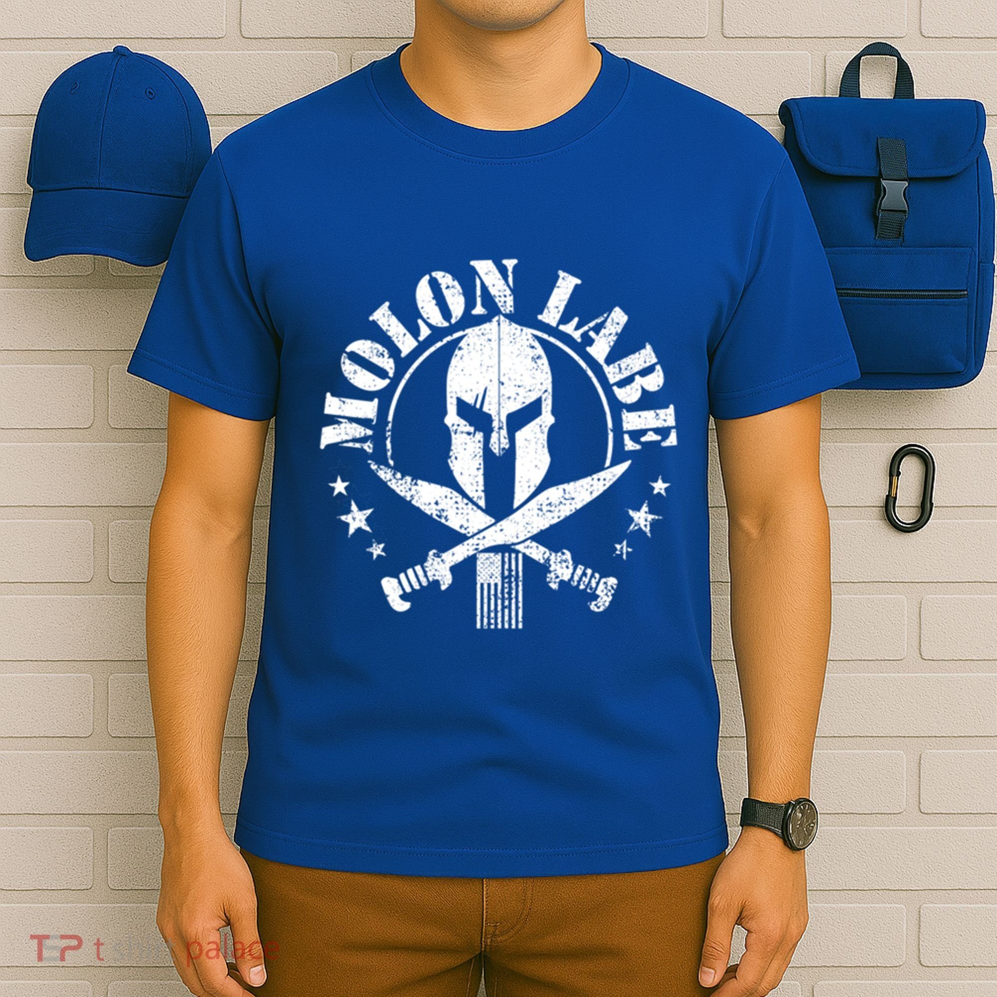 Epic Patriotic American Flag Molon Labe Spartan Military Funny Gift T-Shirt