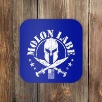 Epic Patriotic American Flag Molon Labe Spartan Military Funny Gift Coaster thumb 0