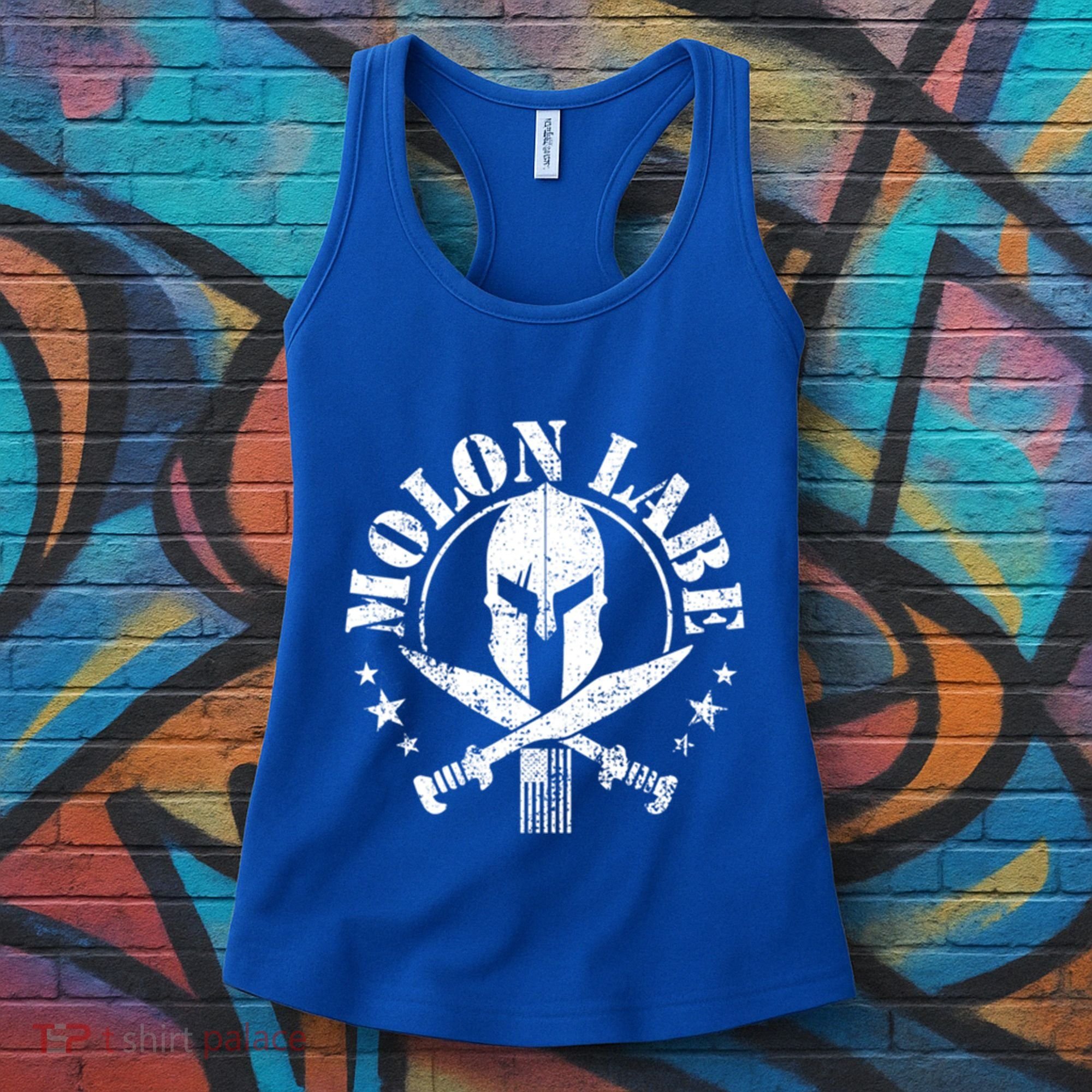Epic Patriotic American Flag Molon Labe Spartan Military Funny Gift Women's Tank Top