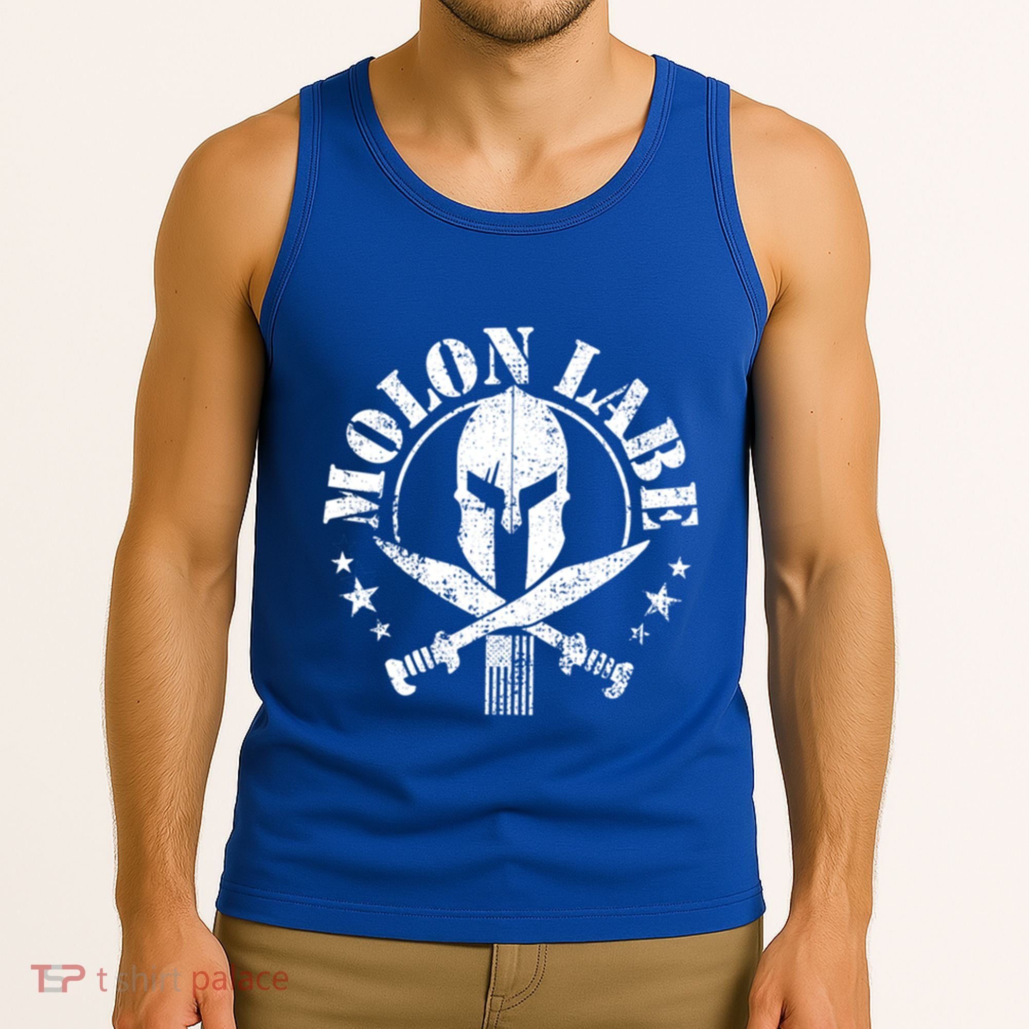 Epic Patriotic American Flag Molon Labe Spartan Military Funny Gift Tank Top